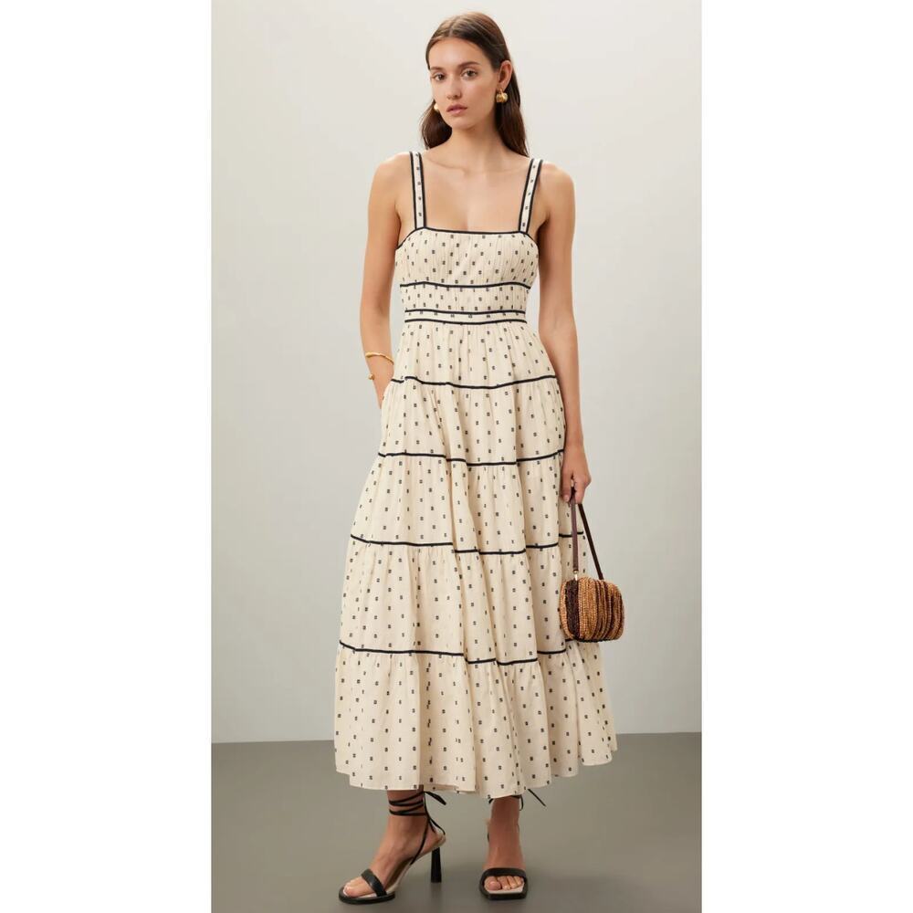 Ulla Johnson Clemente Off-white polka dots Dress Size 4